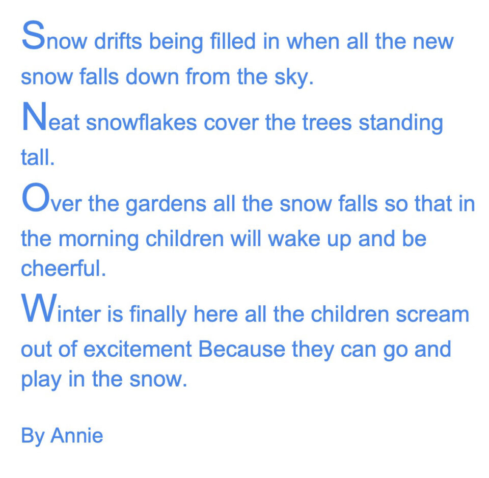 Year 3 Snow Poems – Stibbard All Saints